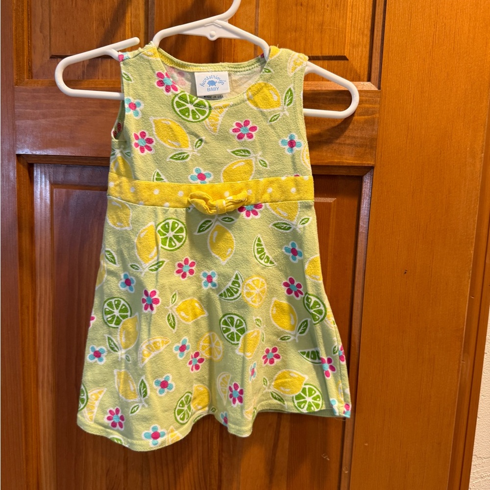 Hartstrings Lemon and Lime Print Kids Dress